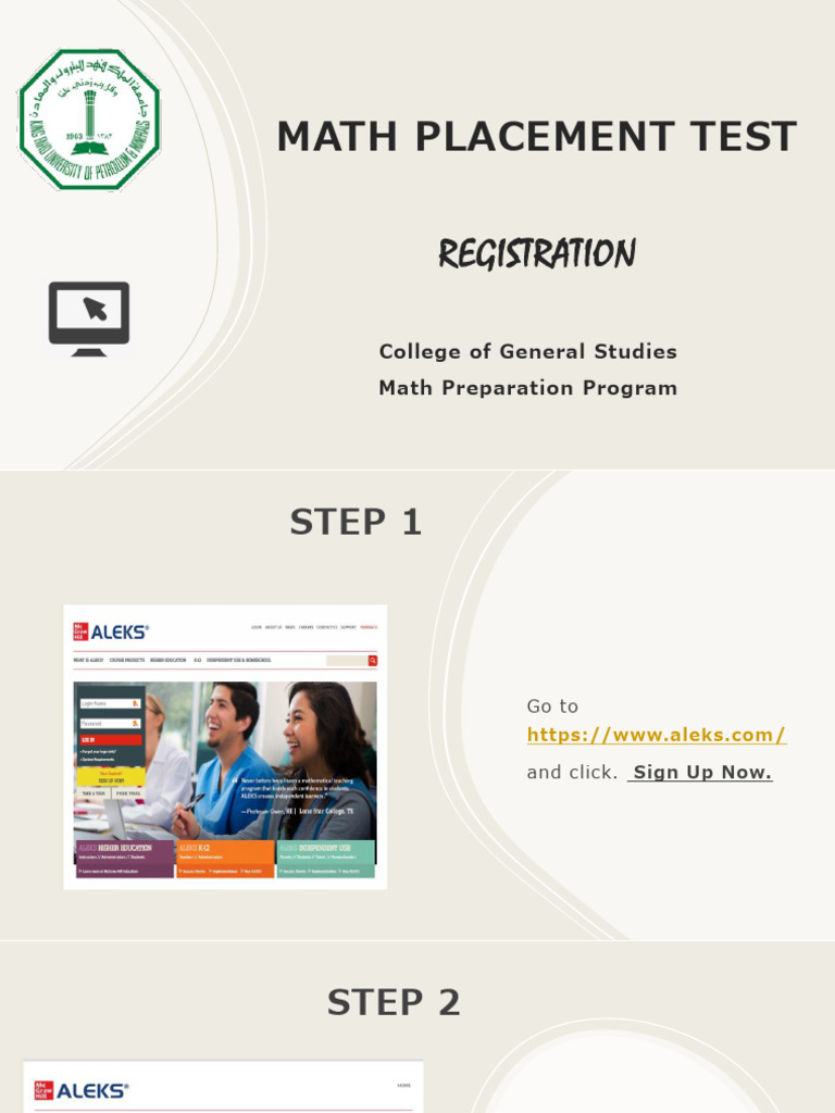 Math Placement Test Aleks Registration | PDF