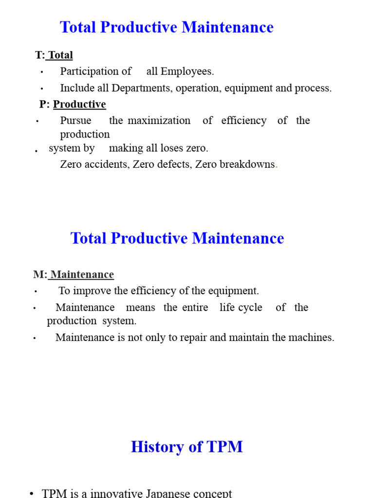 Total Productive Maintenance | PDF | Economies | Business