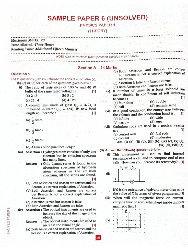 Sample Paper 6 | PDF