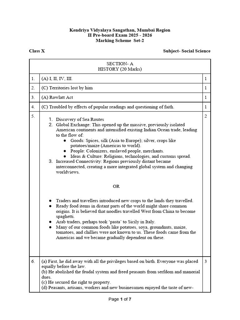 Social Science Marking Scheme Pb2 Class10 Set2!25!26 | PDF ...
