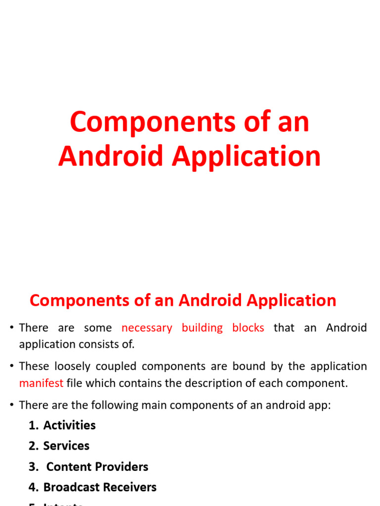 1.10 Components of An Android Application | PDF | Android (Operating ...