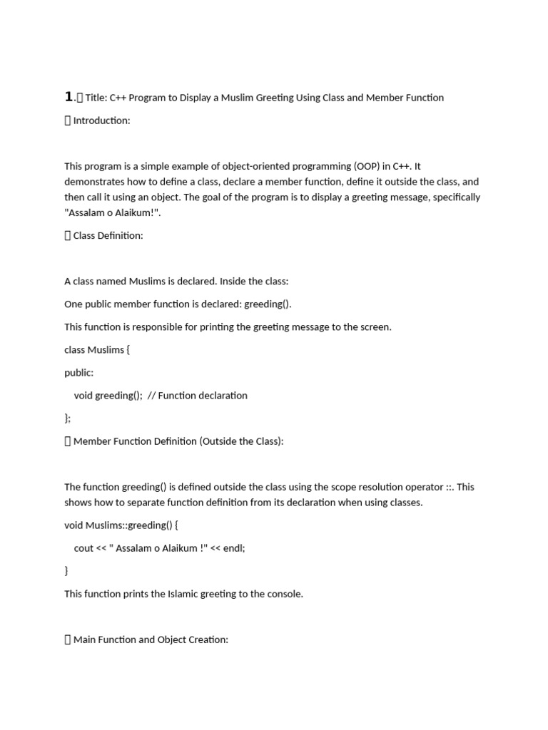 Oop Second Report | PDF | Method (Computer Programming) | C++