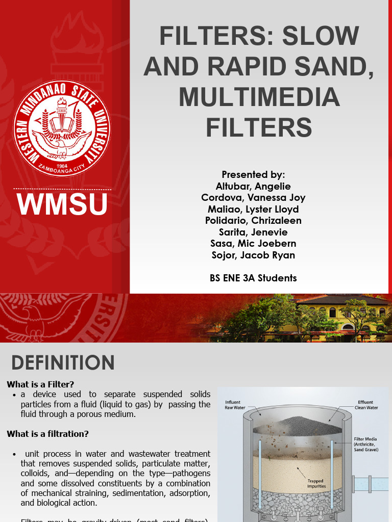 Filters Slow and Rapid Sand, Multimedia Filters | PDF | Filtration ...