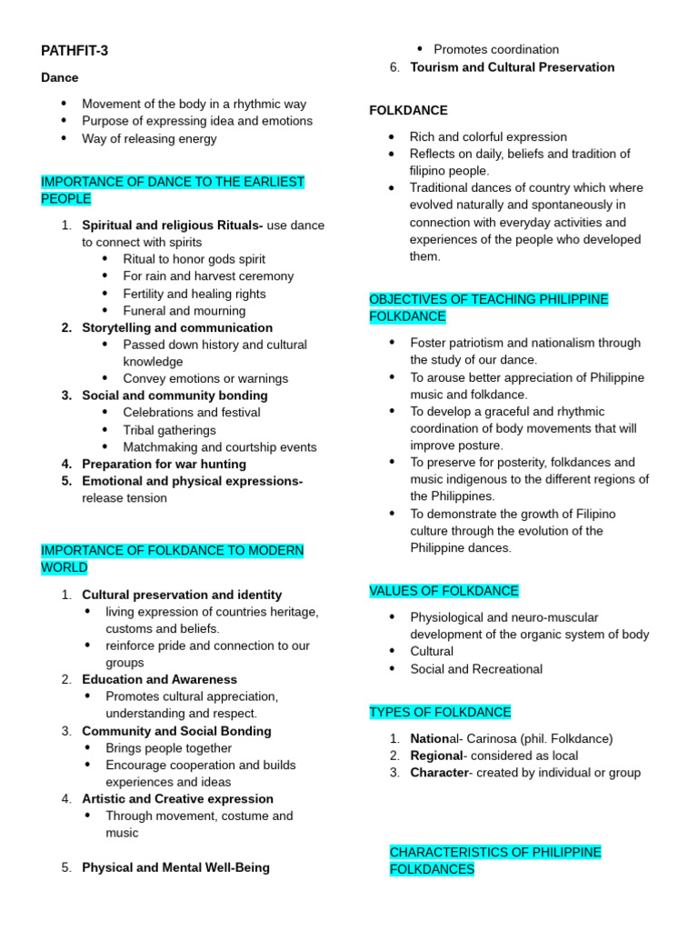 Pathfit Reviewer | PDF | Dances
