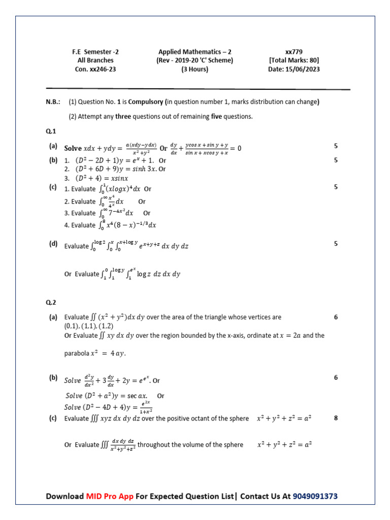 M2 Paper Set 1 | PDF | Geometry | Differential Geometry