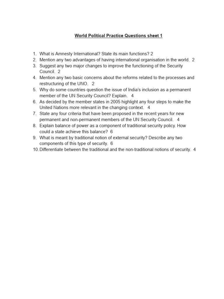 Political Practice Questions | PDF