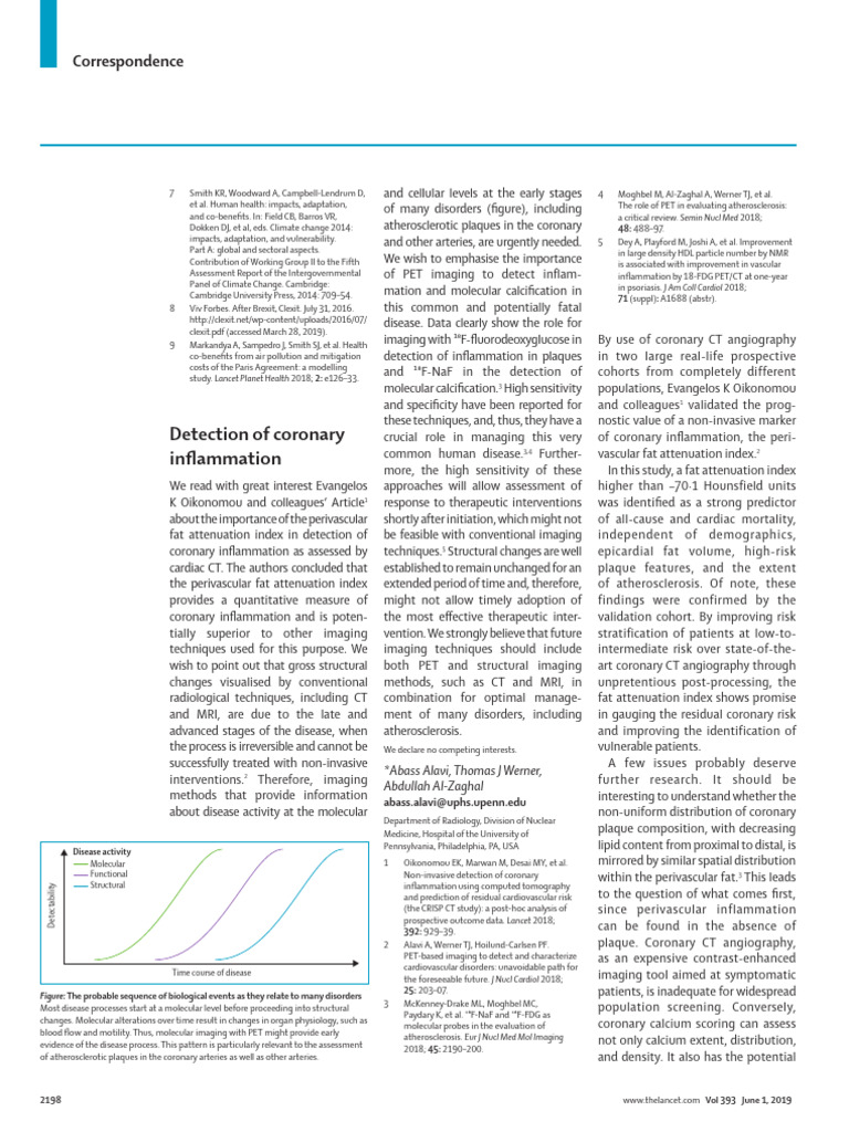 Detection of Coronary Inflammation Lancet | PDF | Atheroma ...
