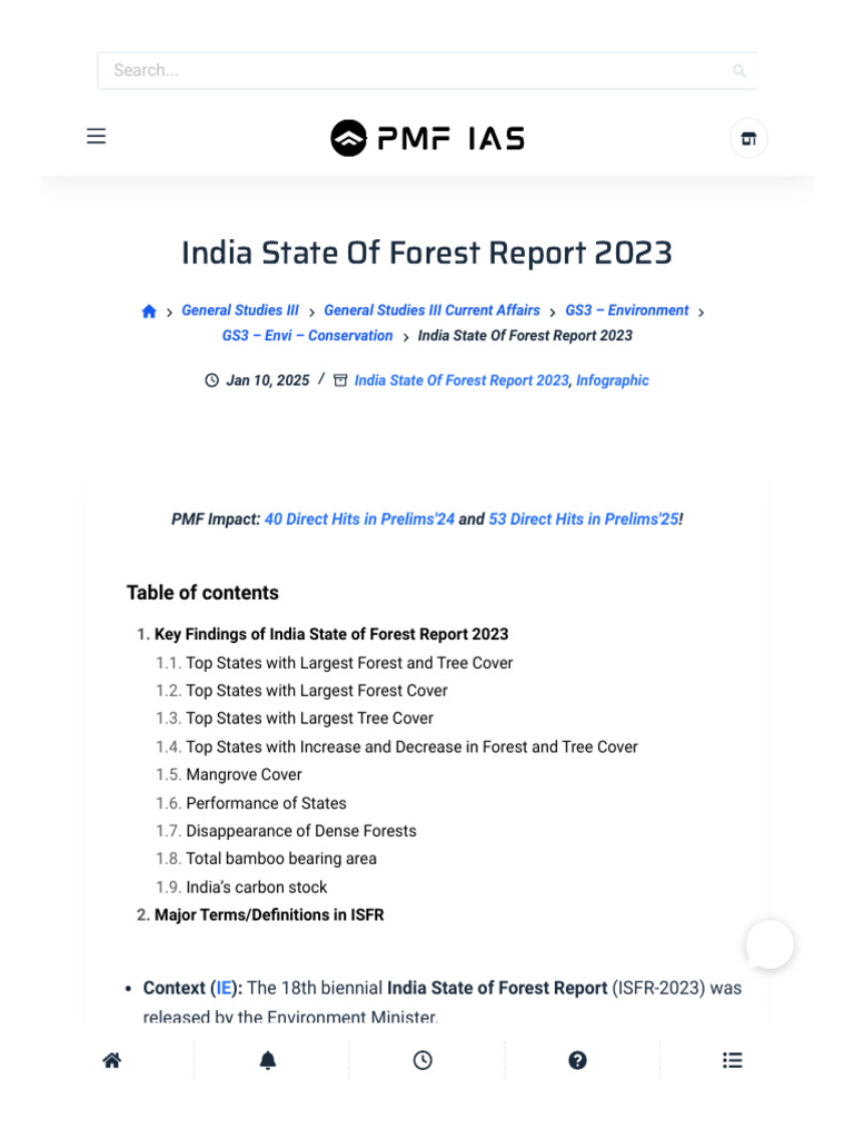 India State of Forest Report 2023 | PDF | Forests | Earth Sciences