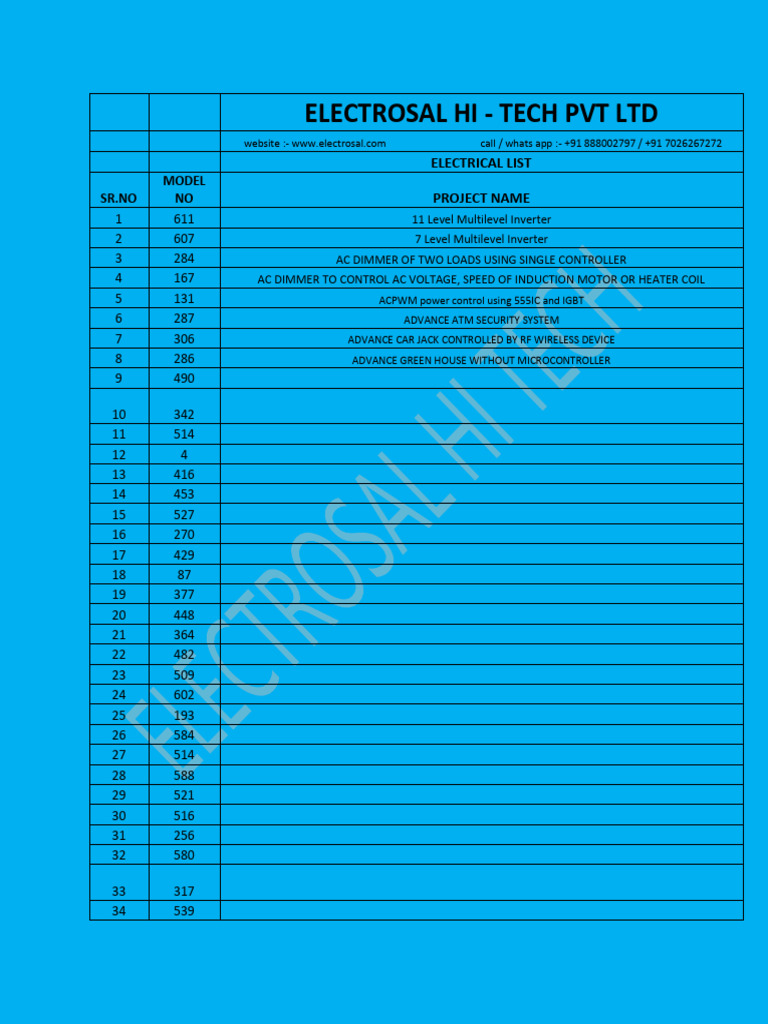 Electrosal Hi Electrical List | PDF | Internet Of Things | Power Inverter