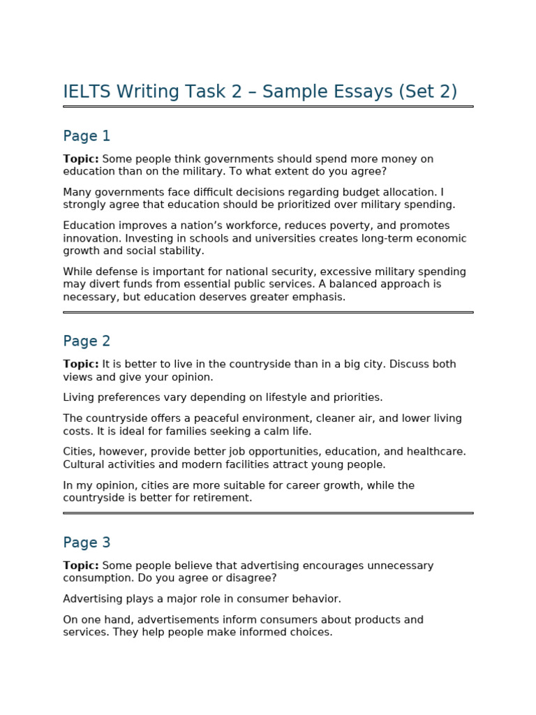 Ielts Writing Task 2 - Sample Essays (Set 2) | PDF | Advertising | Crimes