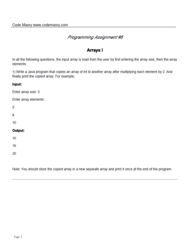 Assignment 6 - Arrays I - 3 | PDF | Sales | Software Engineering