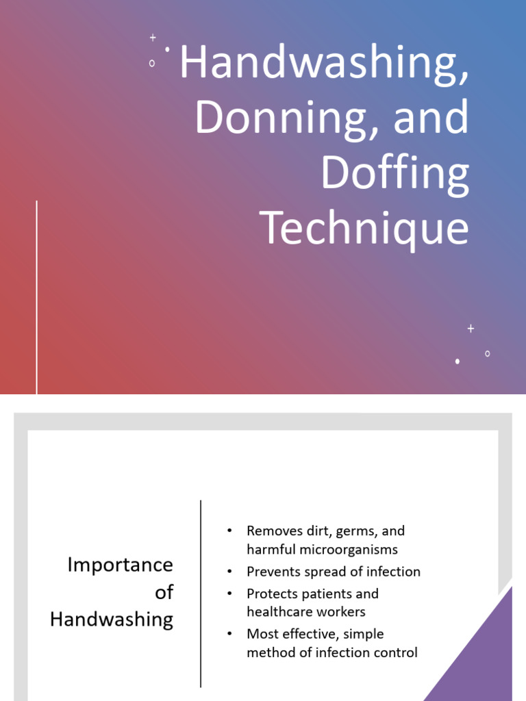 Handwashing Donning Doffing | PDF