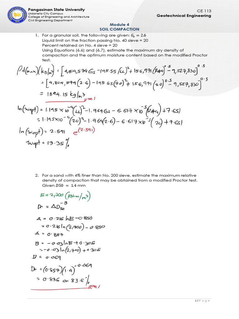 Soil Compaction Sample Problems 3C | PDF | Horticulture | Natural Materials