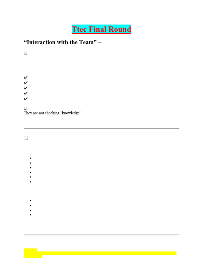 Ttec Final Round | PDF | Human Communication | Communication