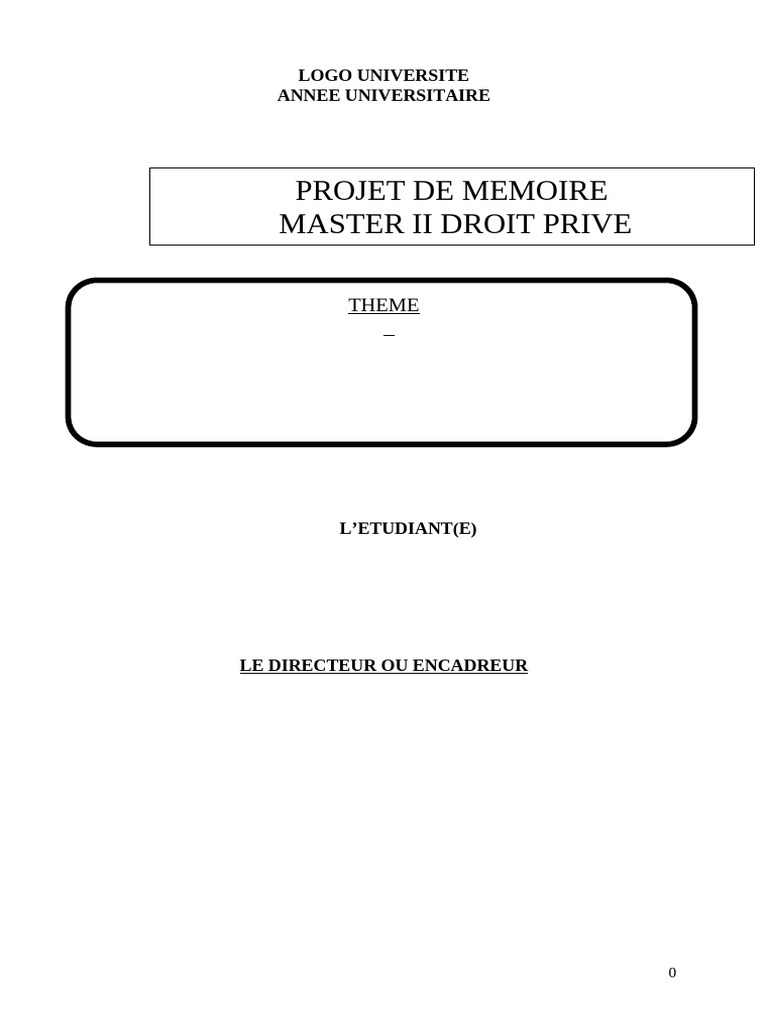 Modele de Projet de Memoire | PDF