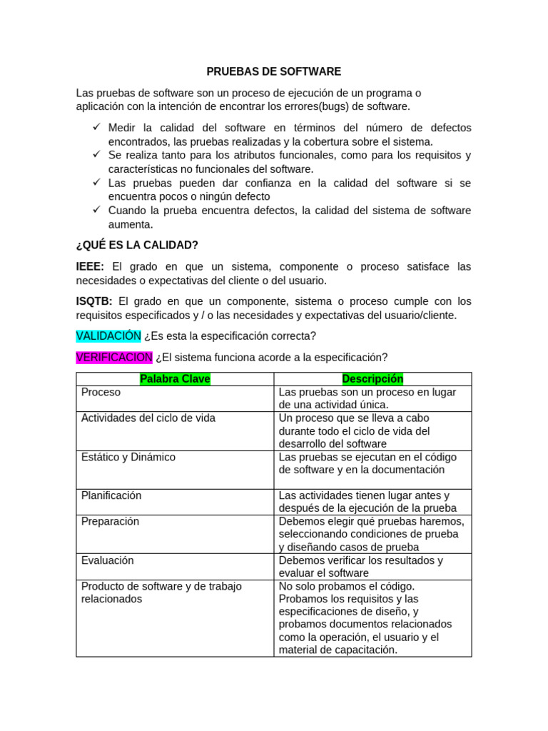 Pruebas de Software | PDF | Software | Pruebas de software
