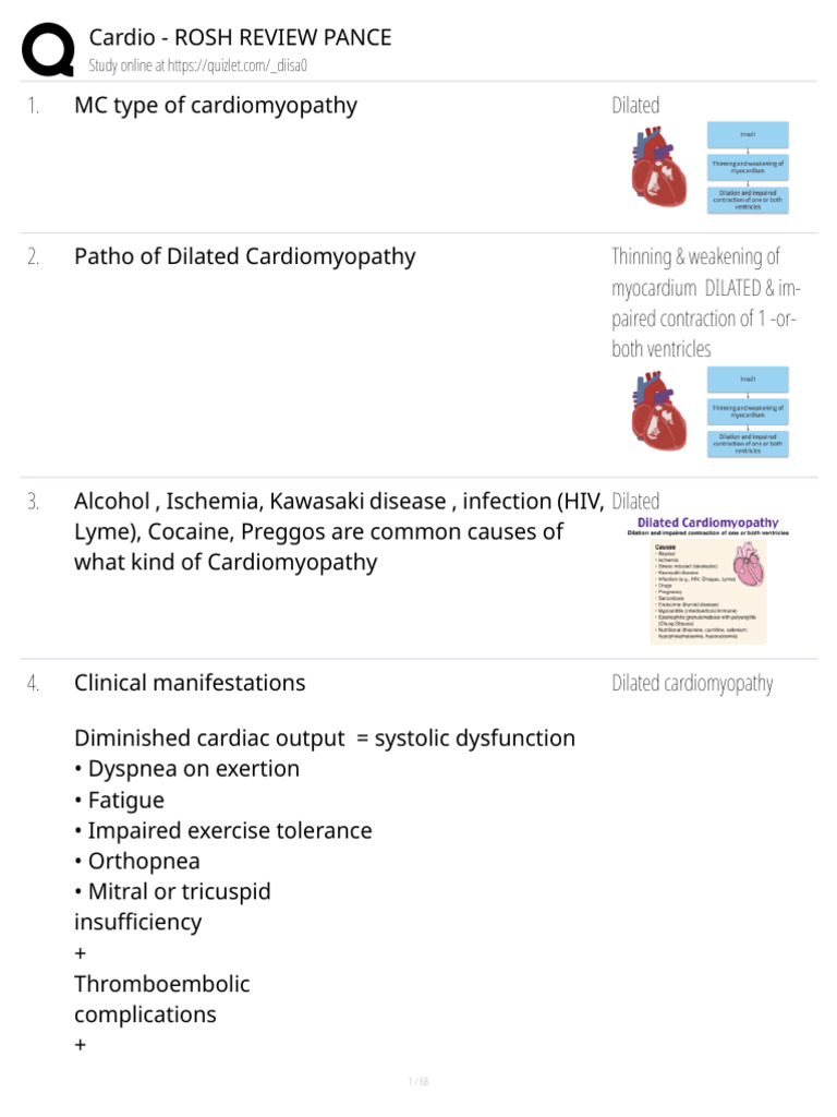 Cardio ? - ROSH REVIEW PANCE | PDF | Internal Medicine | Clinical Medicine