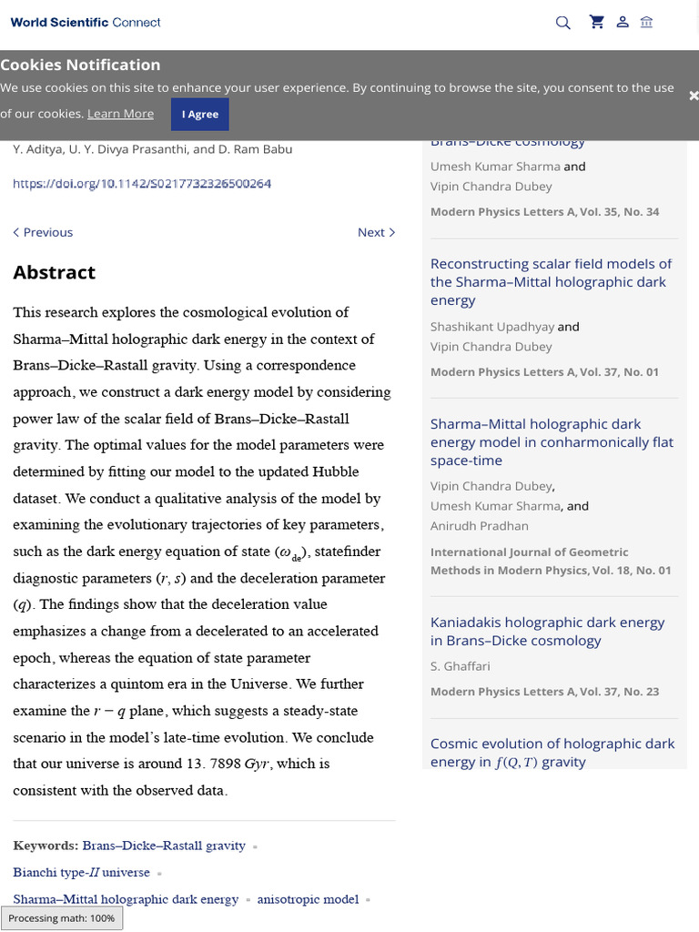 Modern Physics Letters A | PDF | Dark Energy | Physical Cosmology