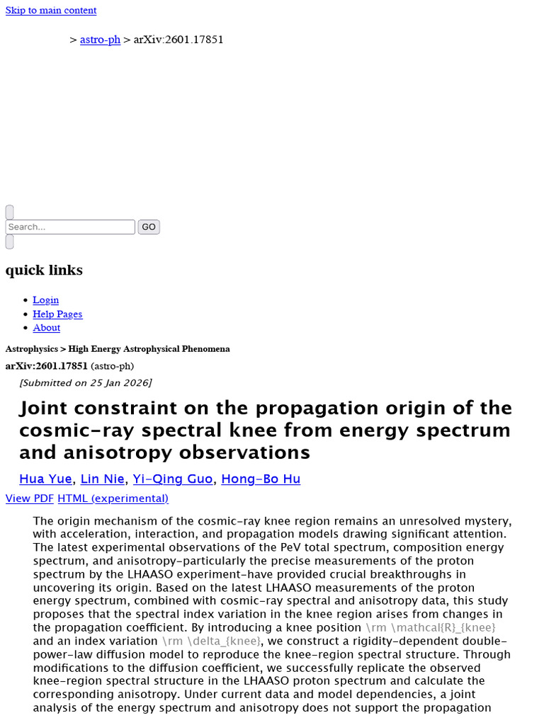 (2601.17851) Joint Constraint On The Propagation Origin of The Cosmic ...