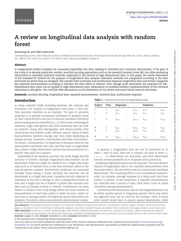 A Review On Longitudinal Data Analysis With Random | PDF ...