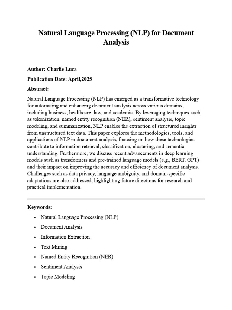 Natural Language Processing N LP For Document | PDF | Deep Learning ...