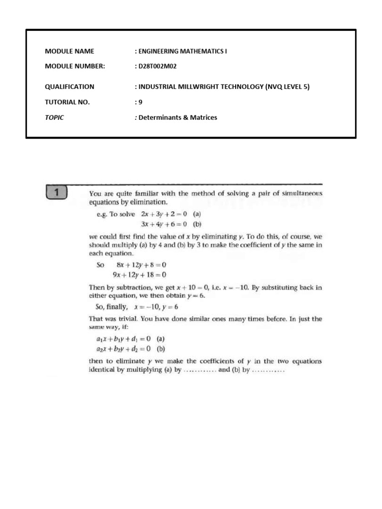 Module Name: Module Number:: Qualification: Industrial Millwright ...