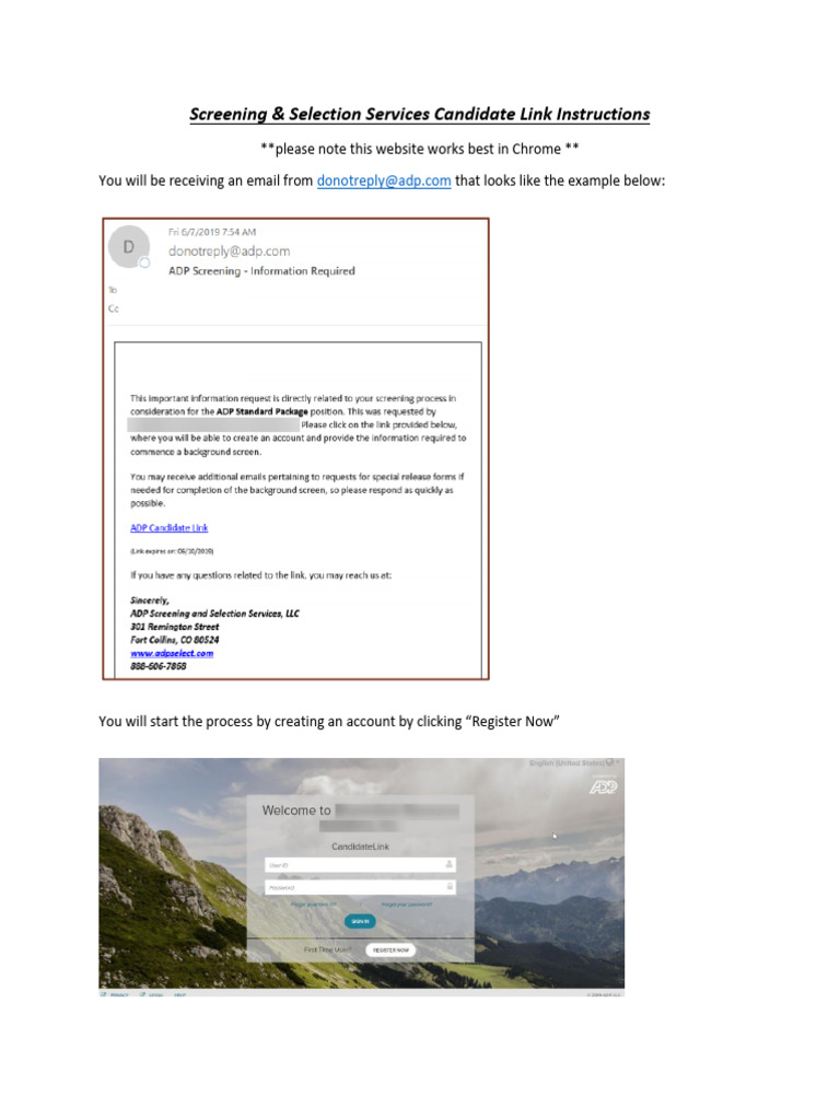 Candidate Link Instructions | PDF