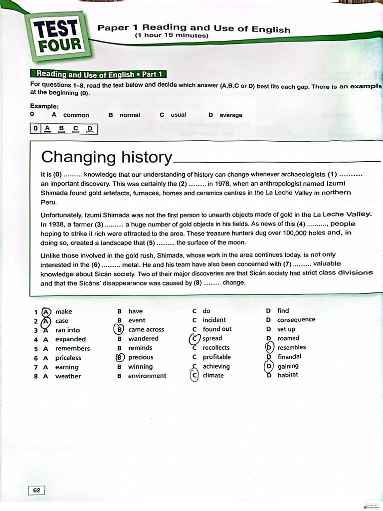 Book 1 Test 4 Reading FCE | PDF