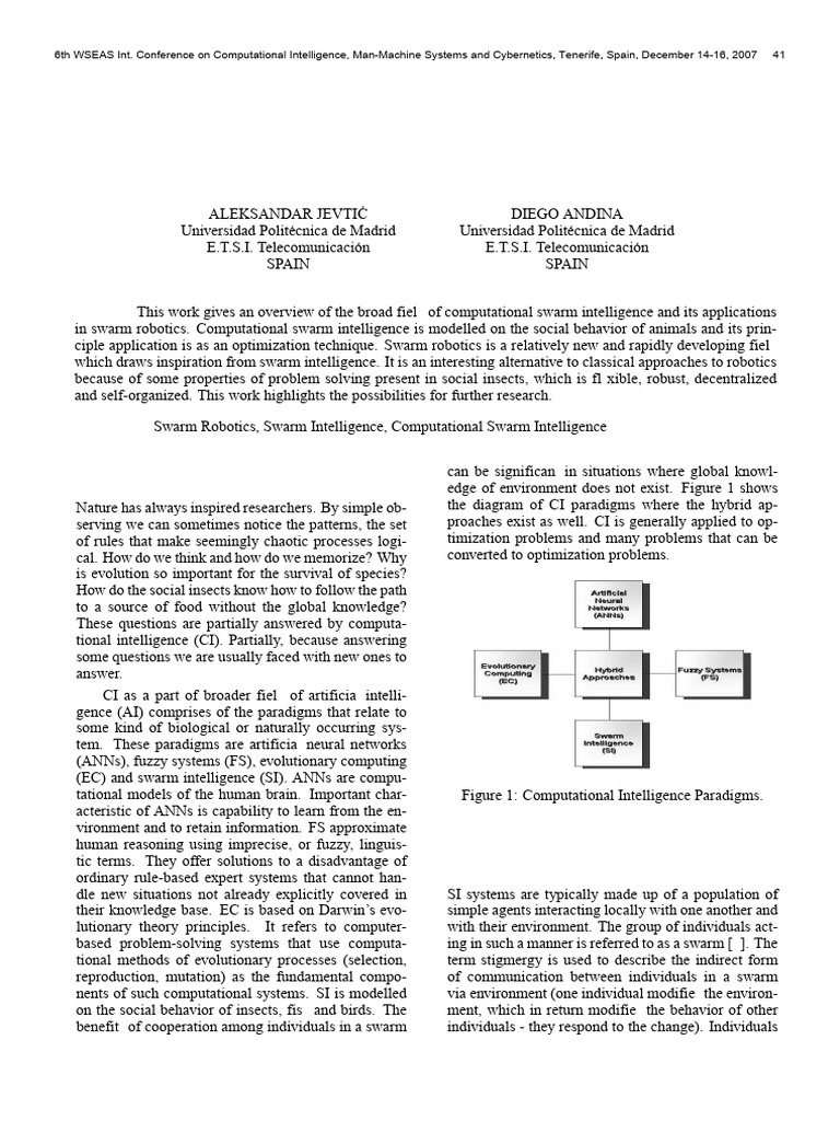 Swarm Intelligence and Its Applications in Swarm R | PDF | Robot | Robotics