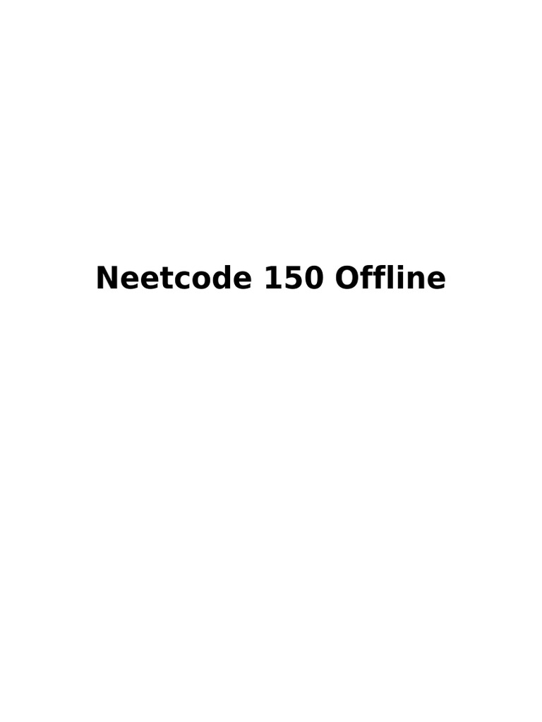 Neetcode 150 Offline | PDF | String (Computer Science) | Integer ...