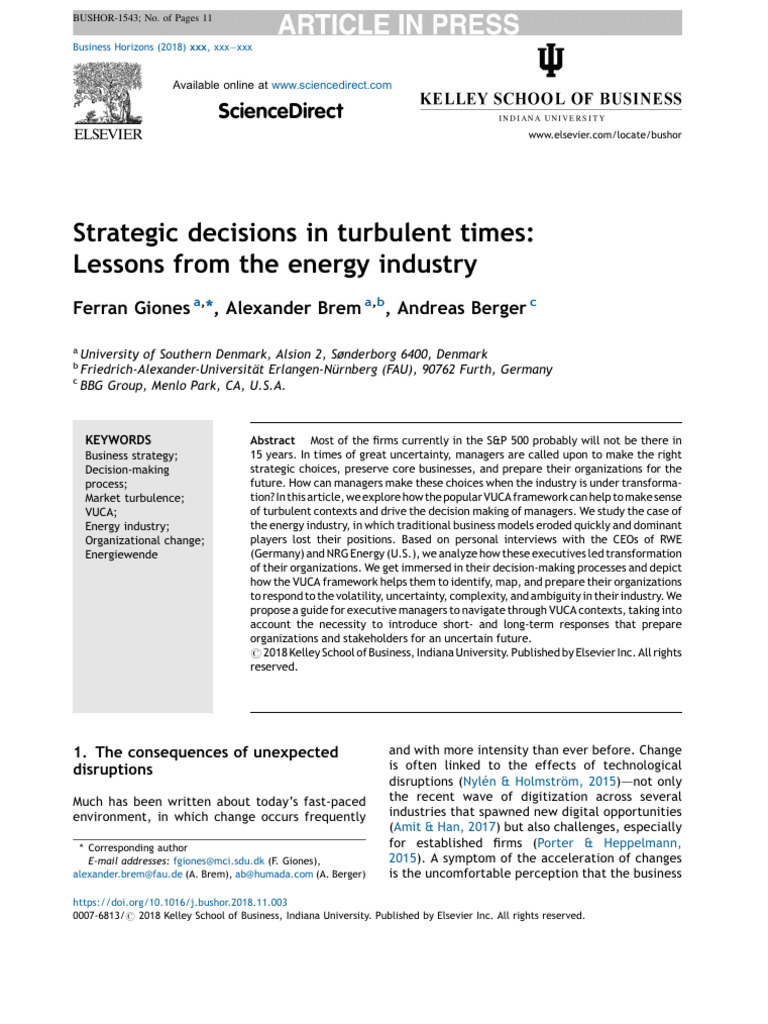 1.4 Strategic Decisions in Turbulent Times | PDF | Risk | Option (Finance)