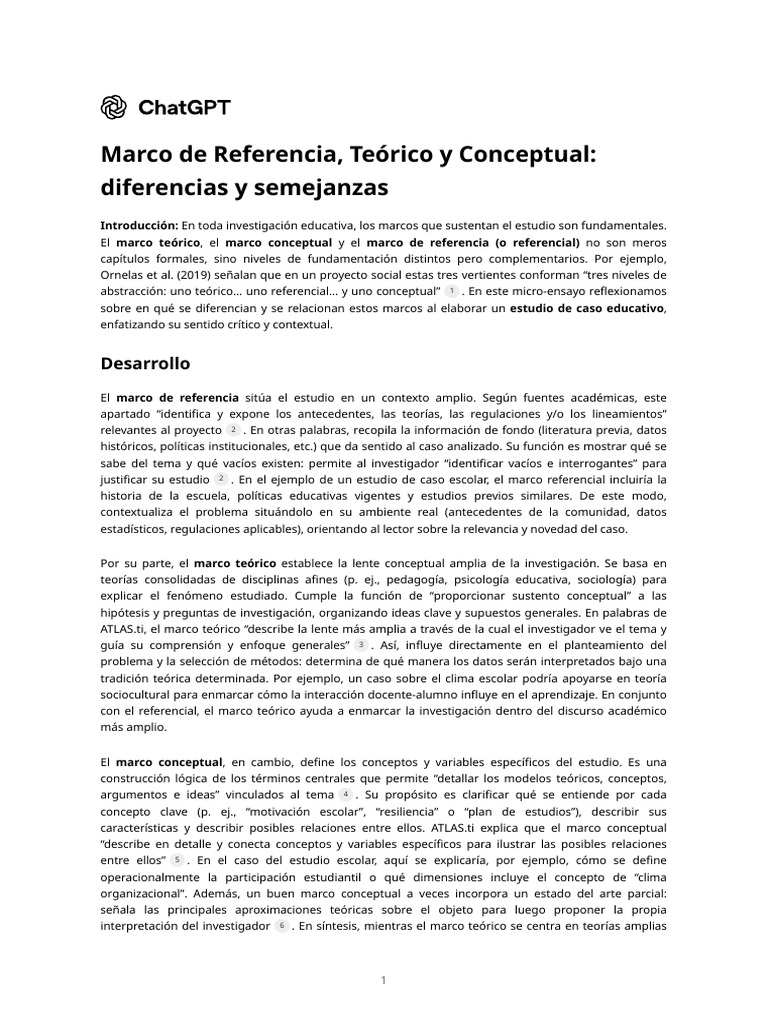 Marco de Referencia, Teórico y Conceptual - Diferencias y Semejanzas ...