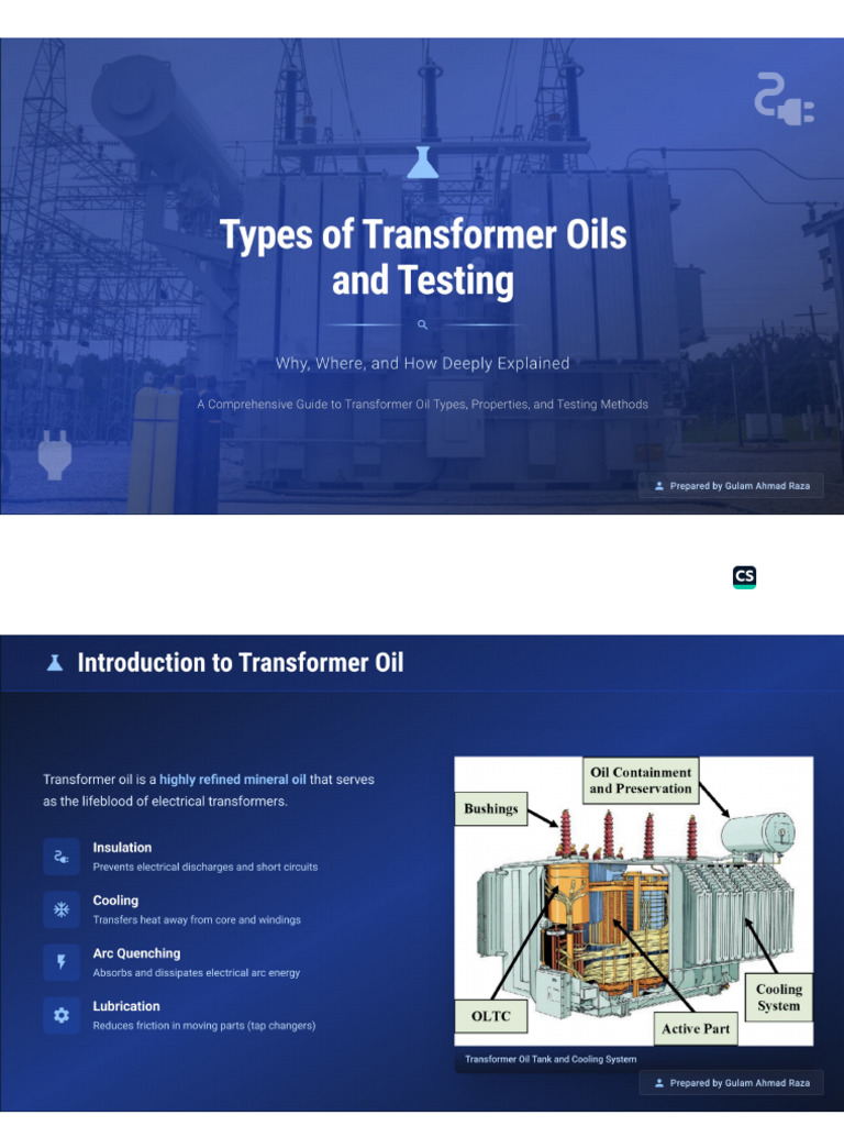 Transformers, Oils, and Testing Guides | PDF