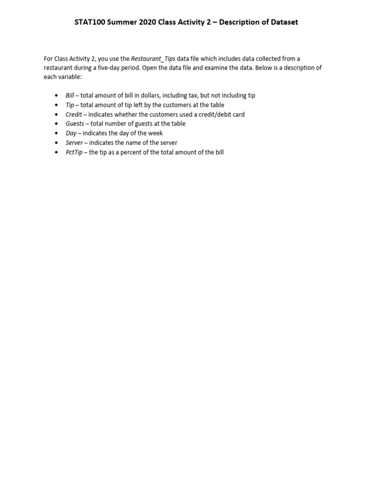 Restaurant TIps Description | PDF