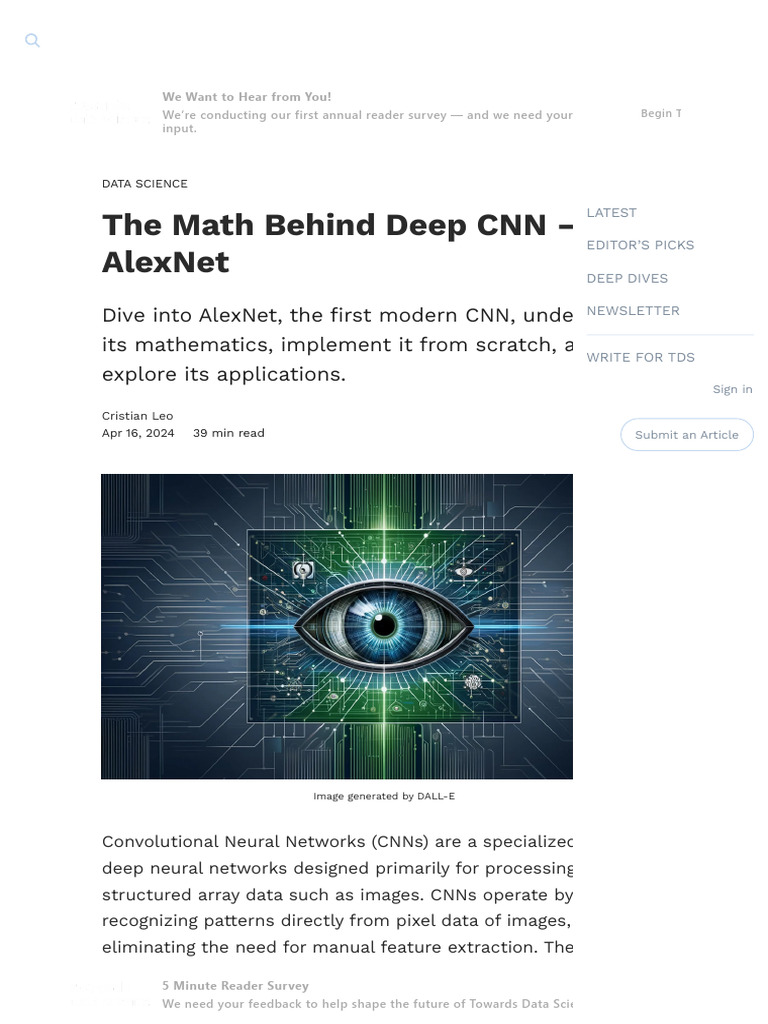 The Math Behind Deep CNN - AlexNet - Towards Data Science | PDF | Deep ...