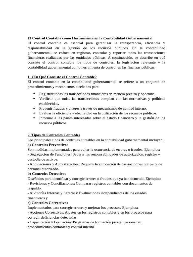 Control Contable | PDF | Contabilidad | Auditoría