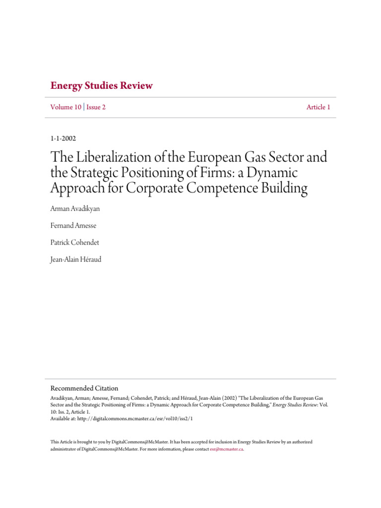 The Liberalization of The European Gas S | PDF | Market (Economics ...