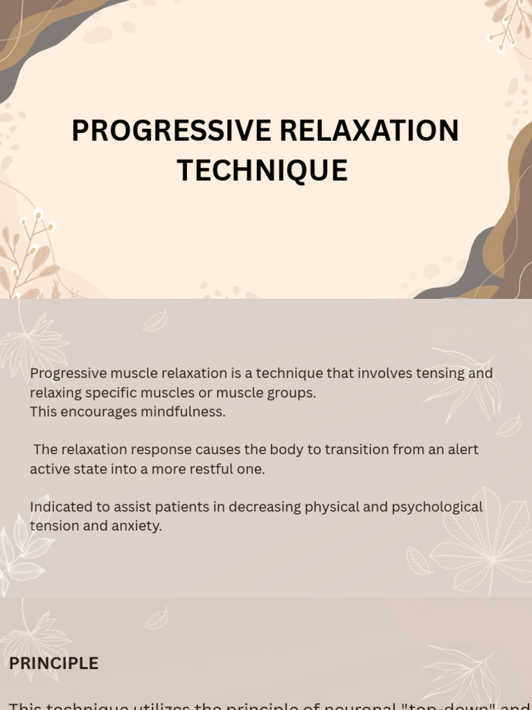 Progressive Relaxation Technique | PDF | Relaxation (Psychology ...