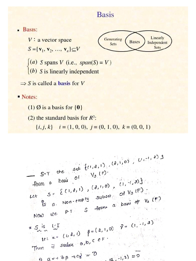 Basis and Dimension | PDF