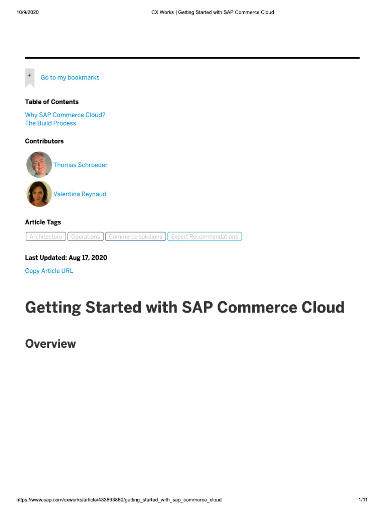 Getting Started With SAP Commerce Cloud | PDF
