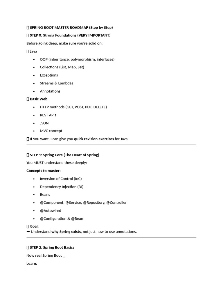 ? Spring Boot Master Roadmap | PDF | Software Architecture | Systems ...