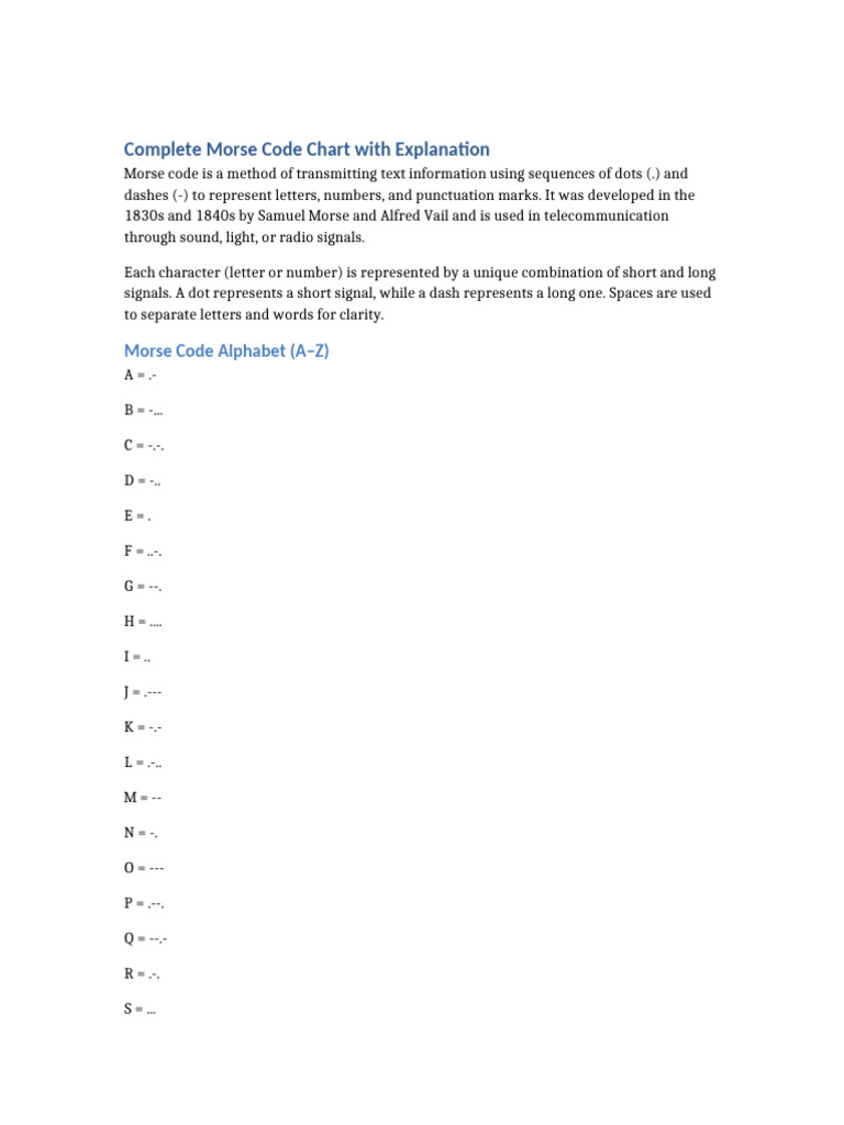 Complete Morse Code | PDF
