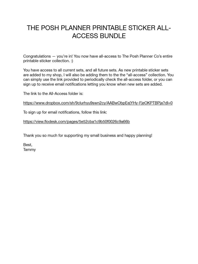 Print Able Sticker Bundle All Access | PDF