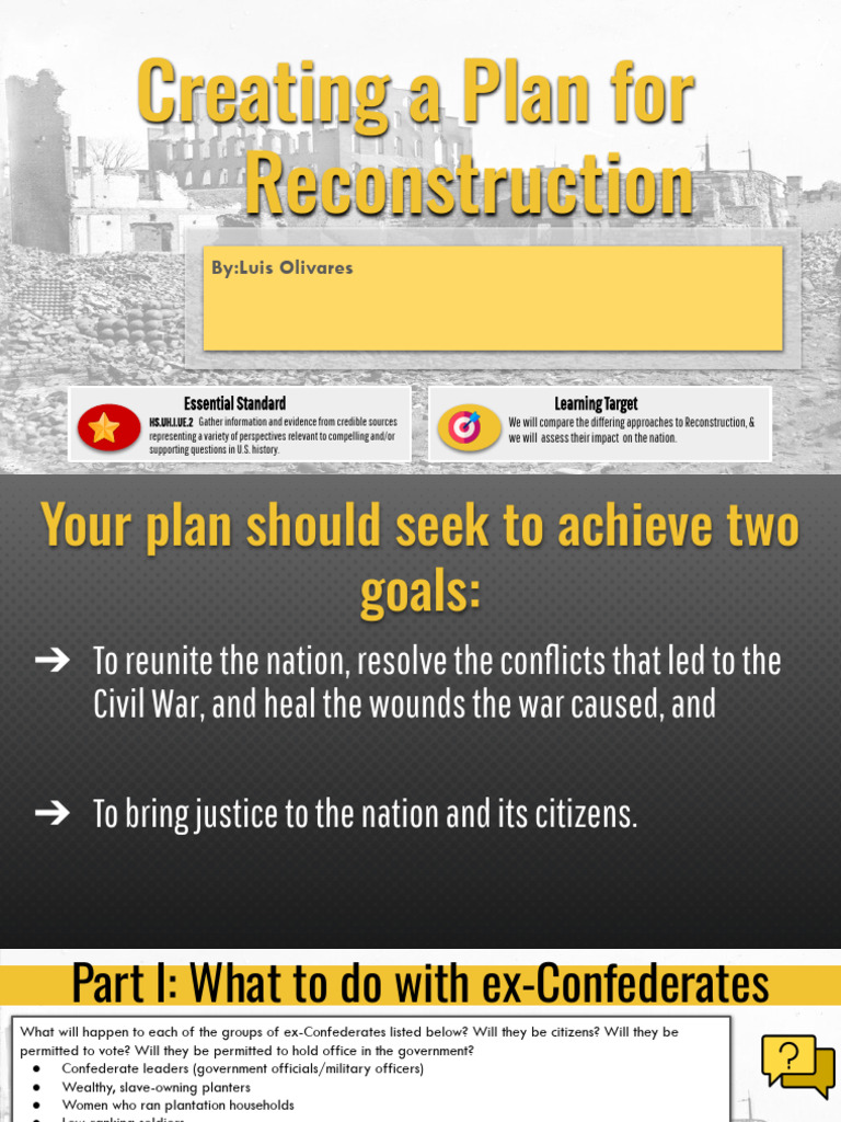 Reconstruction Plan | PDF | Freedman | Reconstruction Era
