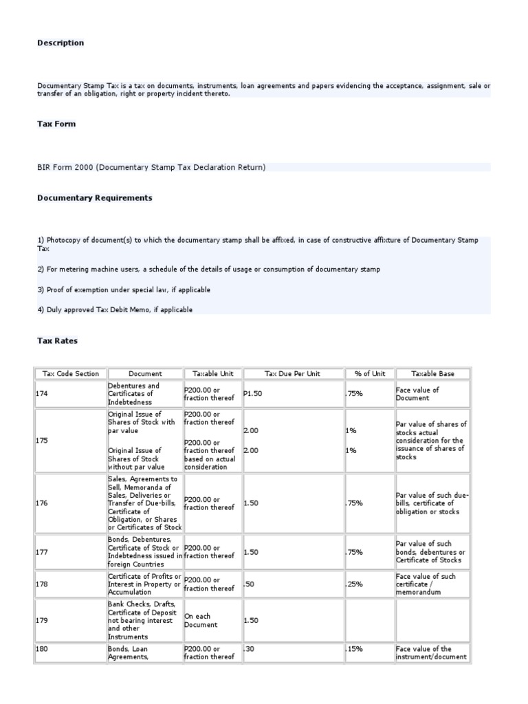Documentary Stamp Tax Guidelines | PDF | Insurance | Negotiable Instrument