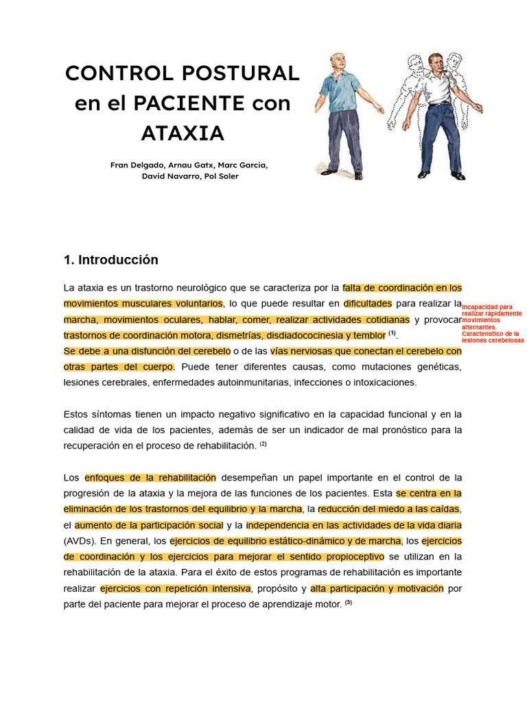 ataxia | PDF | Neurología | Especialidades Medicas