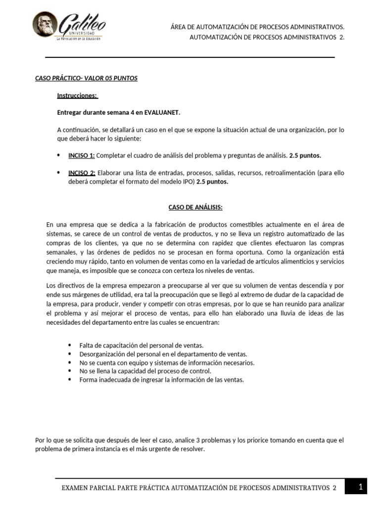 CASO 1 APA 2. | PDF | Business | Automatización