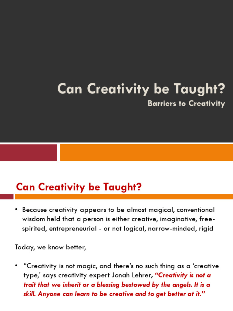 Can Creativity Be Taught - The 7 Step Creative Process | PDF ...