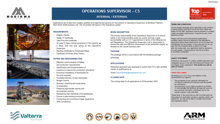 Operations Supervisor | PDF | Business