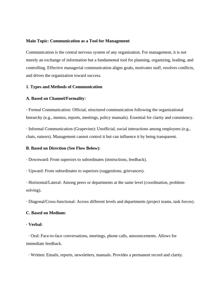 Communication As A Tool For Management | PDF | Communication | Hierarchy
